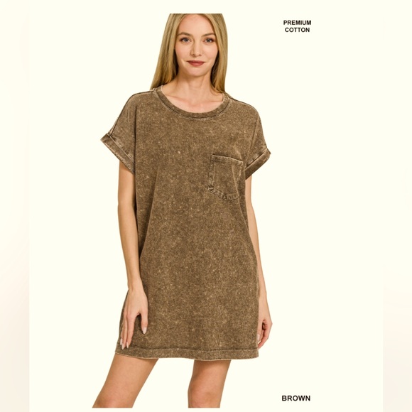 Zenana Outfitters Dresses & Skirts - 🤎Zenana Outfitters Brown Cotton Dress with pockets